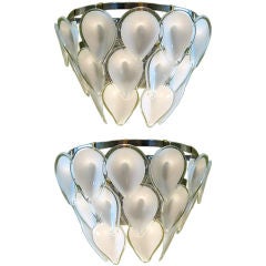Pair of Glass Calla Lily Sconces
