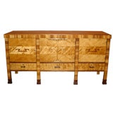 Swedish Art Deco Sideboard in Flame Birch and Rosewood
