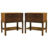 Pair of Two Tone Parson Style Walnut Side Tables