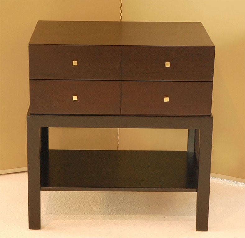 American Pair of Two Tone Parson Style Walnut Side Tables