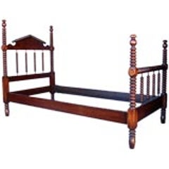 Custom Mahogany Wood Bobbin Spool Twin Bed 11