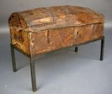 19th Century Leather Traveling Trunk