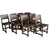 Set of Ten 19th Century Leather Chairs