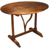 Antique 19th Century French Provincial  Oval Tilt Top Table