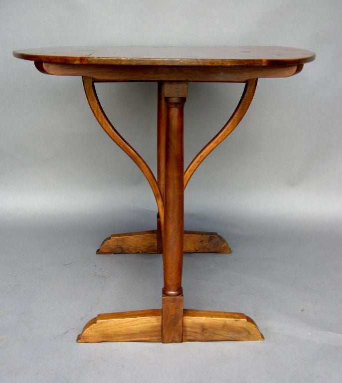 19th Century French Provincial  Oval Tilt Top Table