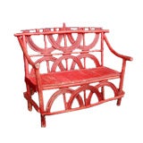 Vintage Red Adirondack Bench