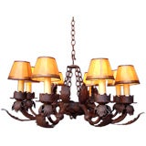 Hand Wrought Iron Leaf Chandelier