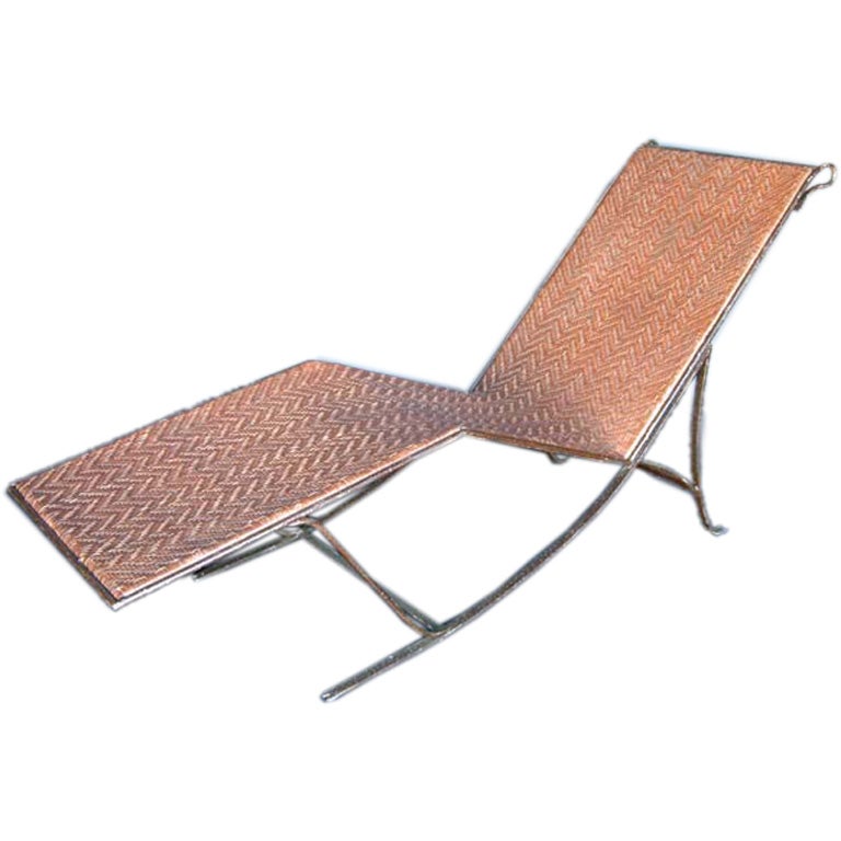 Woven Leather Chaise