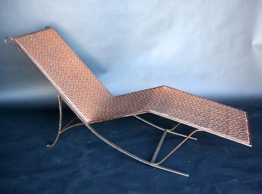 Woven Leather Chaise