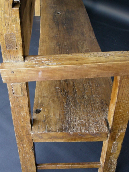 Contemporary Chajul Bench With Scalloped Back