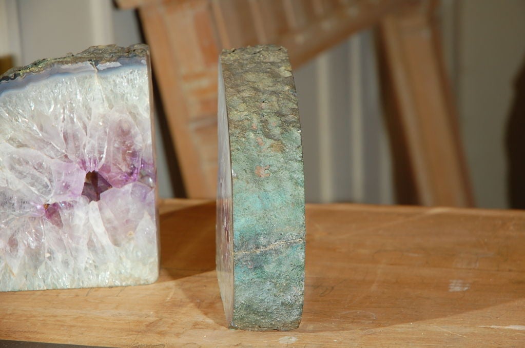 American Amethyst Geode Bookends
