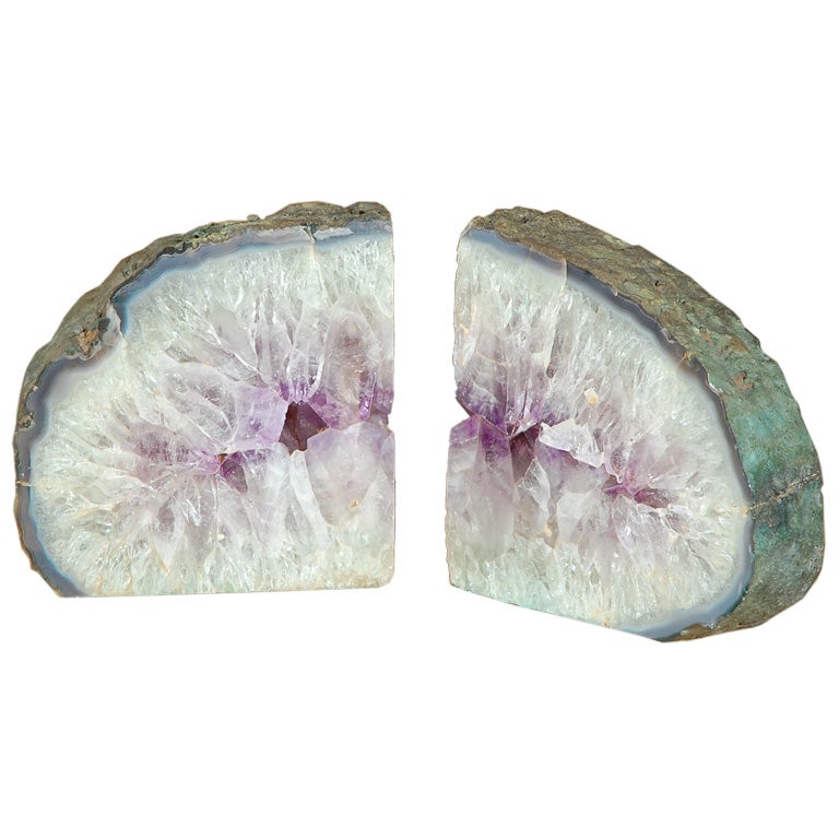Amethyst Geode Bookends