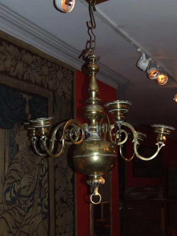 Important Early 1700 S Six Arm Brass Chandelier At 1stdibs 18th Century And Earlier Important Early 1700 S Six Arm Brass Chandelier For