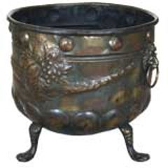 A Continental Brass Repousee Firewood Vessel 7
