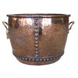 Superb 18th c. English Overscale Hand-Rivetted Log Bin