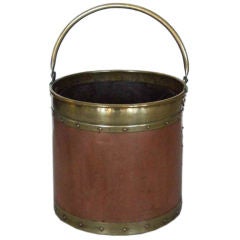 19th c. English Copper Apple Kettle with Brass Detailing