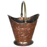 19th Century Arts and Crafts kindling bucket