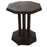 Early 20th c. English Studded Leather Octagonal Table