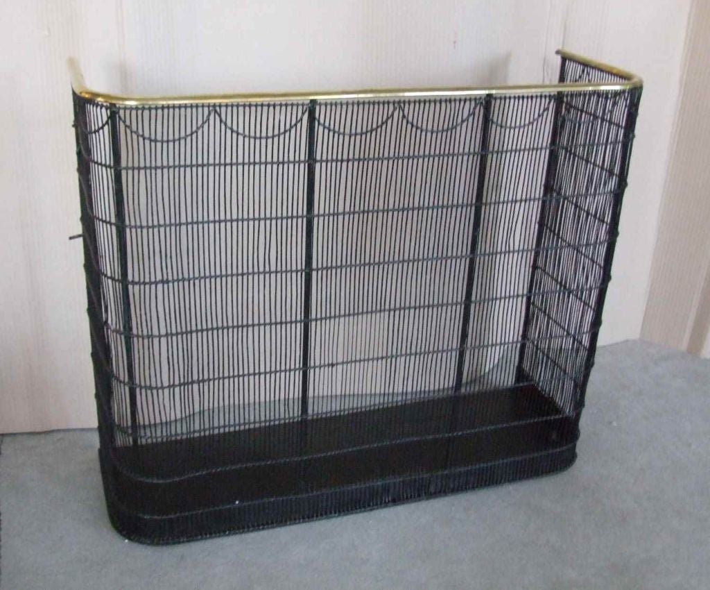 19th Century brass and iron fire screen