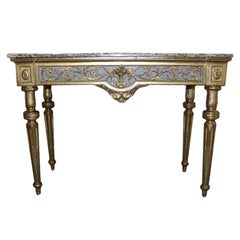 Italian Neoclassical Painted and Gilt Console Table
