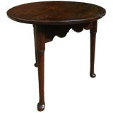 English 18th c. Queen Anne Pad Foot Oak Cricket Table