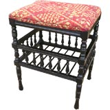 Late 19th c. English Turned and Ebonized Magazine Stool