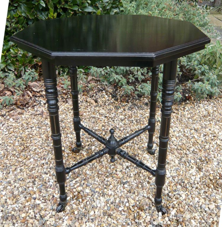 English Aesthetic Movement Ebonized Octagonal Table