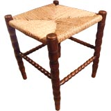 Bobbin-Turned English Early 20th c. Rope Top Stool