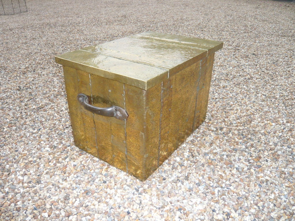 English Edwardian. Brass Log Box