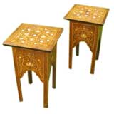 Pair of Early 20th c. Anglo-Indian Sandalwood End Tables