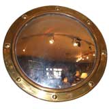 Collection of Five English Brass Convex Porthole Mirrors