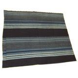 Hand Woven Indigo Dyed Ashanti Stripe Textile