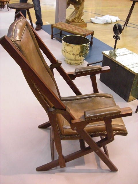 Leather Folding Campaign Chair
