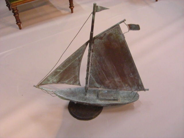 Copper Sailing Ship Weathervane