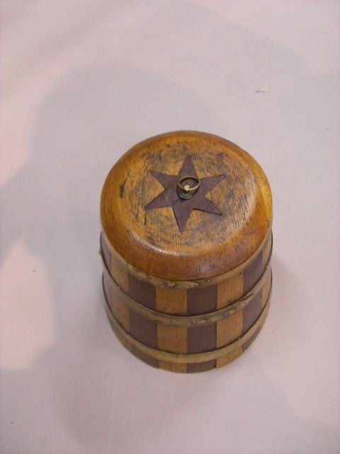 Scottish Brass Bound Treen Barrel