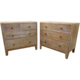 Antique Pair of  Limed Oak Chests by Lebetkin