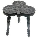 Cloverleaf Top Three-Legged Decorative Stool