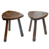 A Pair of Early 20th century English Elm Stools