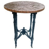 English Aesthetic Ebonized Table with Hammered Copper Top