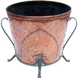 Antique English Copper and Iron Studded Arts & Crafts Bucket