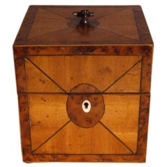 Antique Satinwood Box Shape Tea Caddy