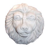 Antique Rare Carved Marble Lion Mask