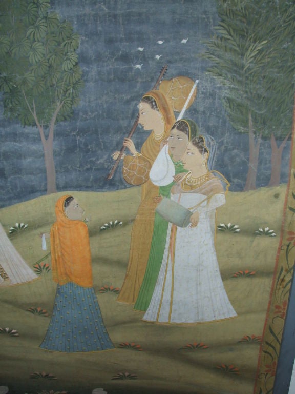 Decorative Large Scale Indian Courting Painting 1