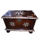 Rare Mid- 17th c. English Center Table Star Inlay Box