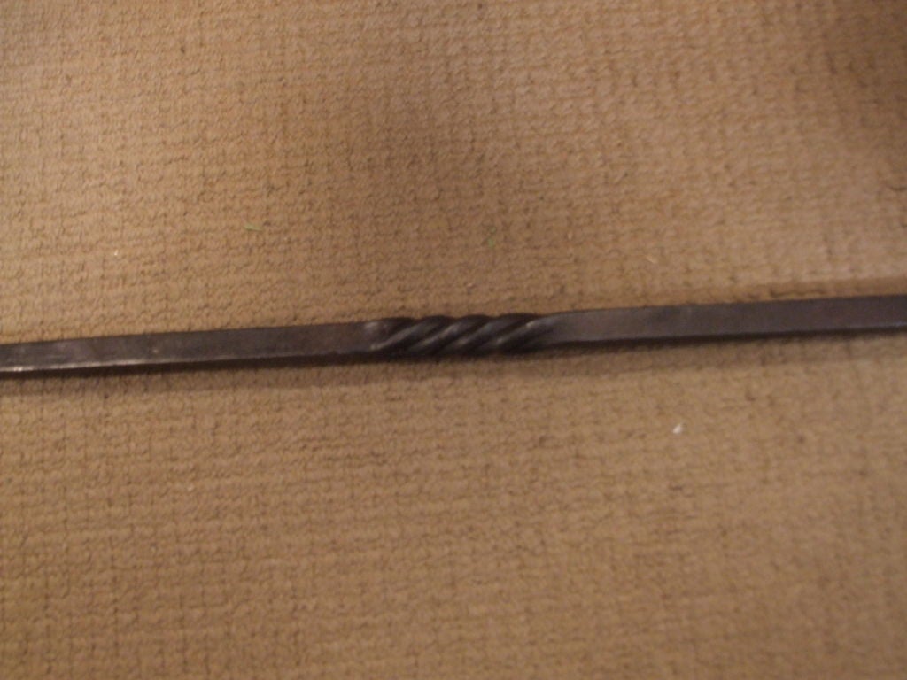 English 18th C Blacksmith-made Fire Fork with Twist Decoration