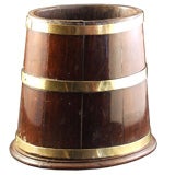 English Mahogany Brass Banded Barrel Staved Vessel