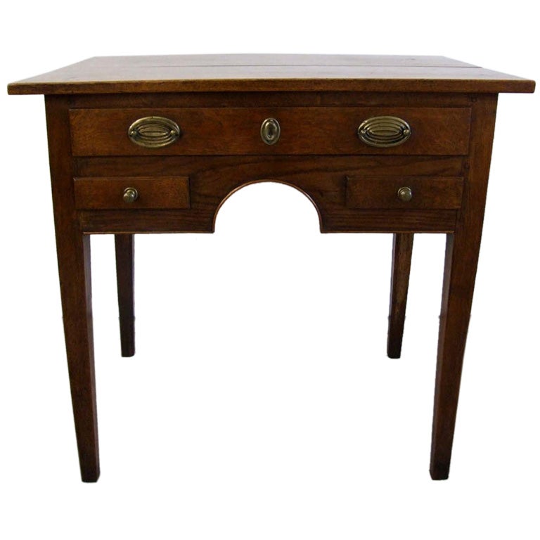 Tailored 18th c. English Georgian Lowboy with Arched Apron