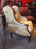 French Louis XVI Walnut Wing Chair