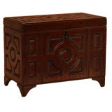 18th Century Welsh Panel Carved Tea Caddy