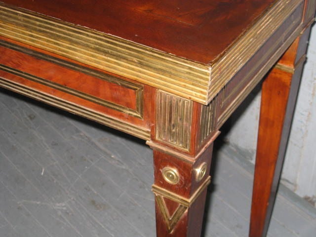 French Exceptional Brass-Inlaid Card or Gaming Table in the Neoclassic Manner